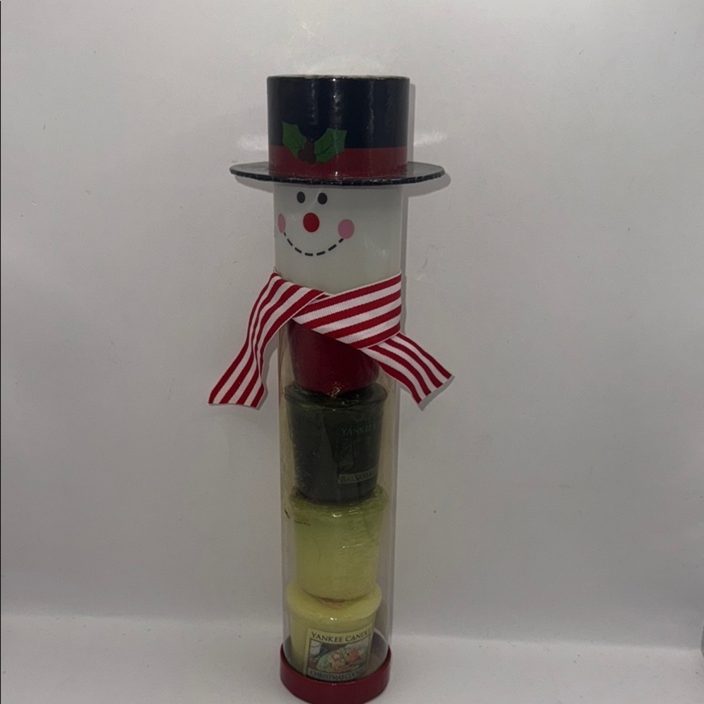 Yankee Candle Snowman with Red and Green Votives
